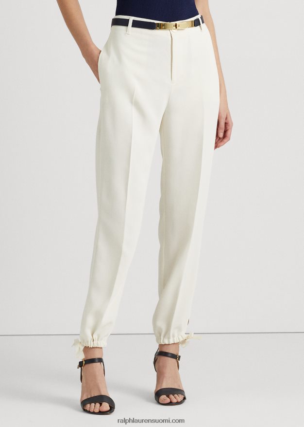 Ralph Lauren naiset stretch cady kapenevat housut 0Z24ZR4849 luonnollinen kerma