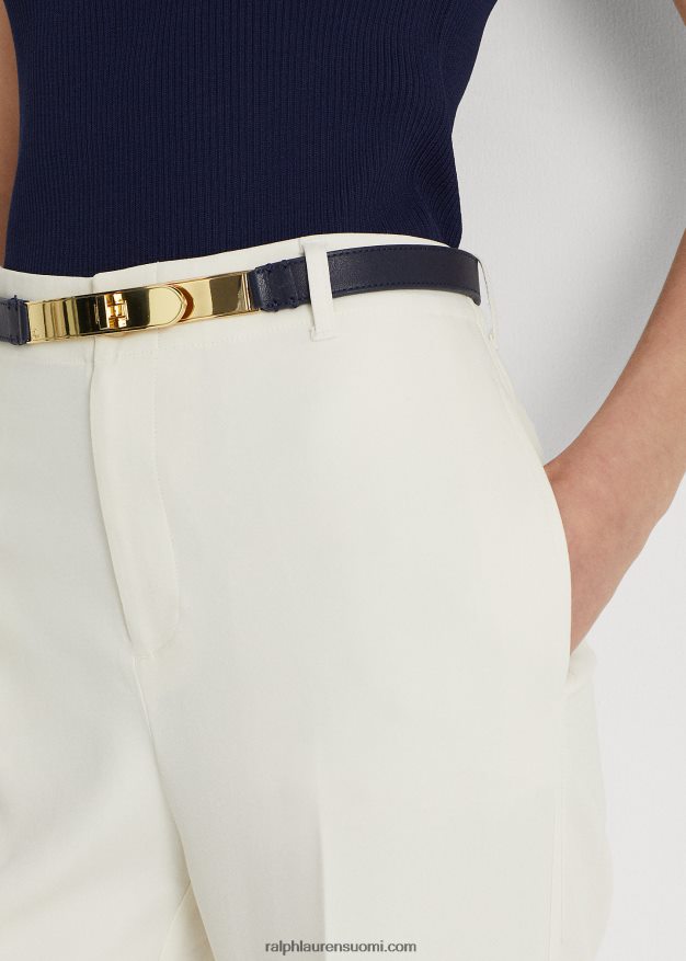 Ralph Lauren naiset stretch cady kapenevat housut 0Z24ZR4849 luonnollinen kerma