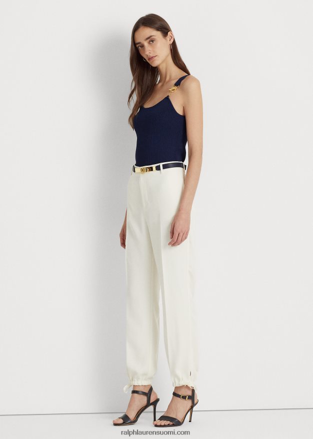 Ralph Lauren naiset stretch cady kapenevat housut 0Z24ZR4849 luonnollinen kerma