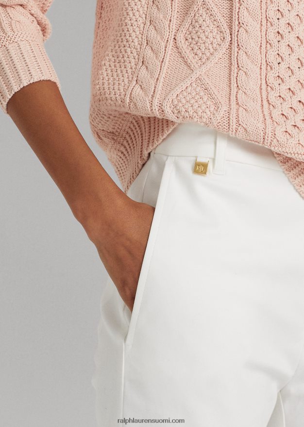 Ralph Lauren naiset stretch-puuvillasekoitehousut 0Z24ZR4817 valkoinen