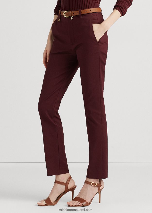 Ralph Lauren naiset stretch-puuvillasekoitehousut 0Z24ZR4819 vintage burgundia