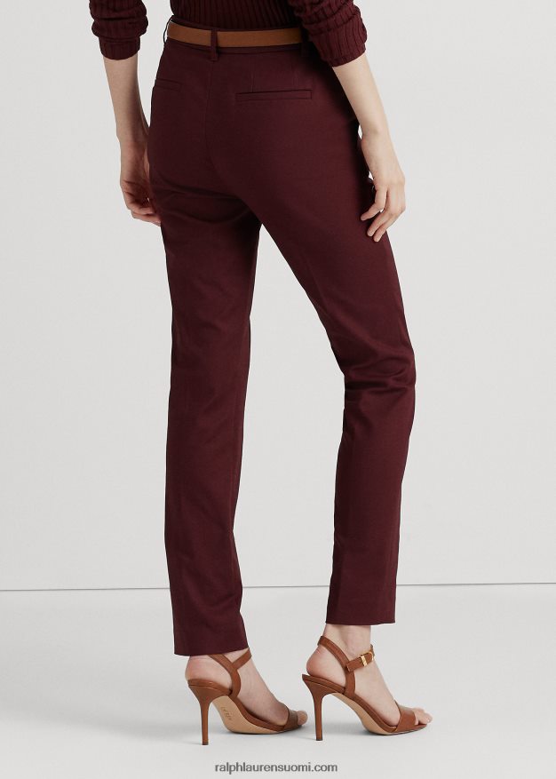 Ralph Lauren naiset stretch-puuvillasekoitehousut 0Z24ZR4819 vintage burgundia
