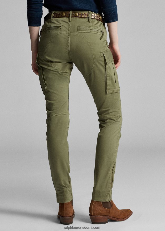 Ralph Lauren naiset stretch skinny cargo housut 0Z24ZR3610 oliivi