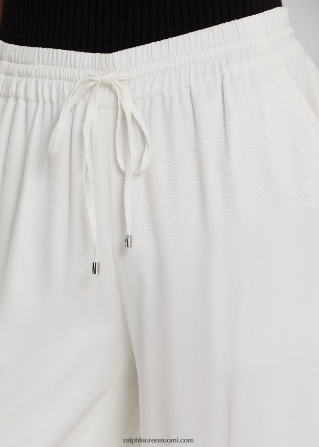 Ralph Lauren naiset toimikkaat leveälahkeiset housut 0Z24ZR4325 valkoinen