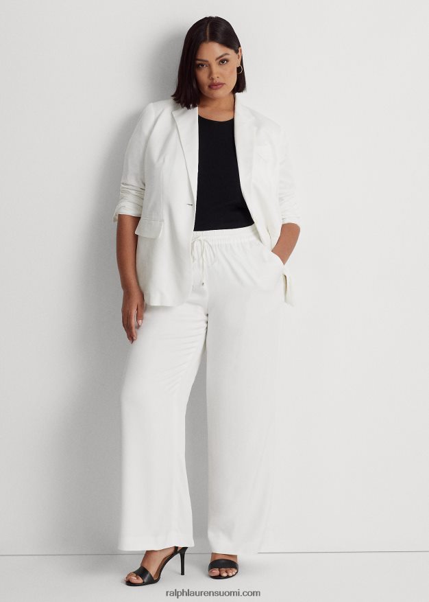 Ralph Lauren naiset toimikkaat leveälahkeiset housut 0Z24ZR4576 valkoinen