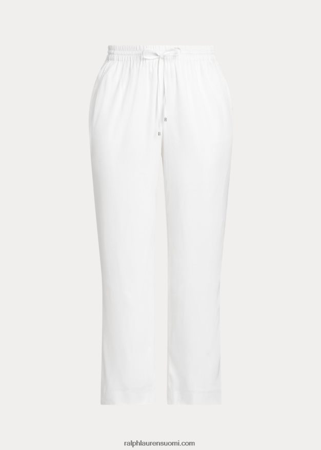 Ralph Lauren naiset toimikkaat leveälahkeiset housut 0Z24ZR4576 valkoinen