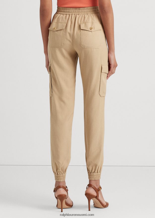 Ralph Lauren naiset twill cargo nilkkahousut 0Z24ZR4292 koivunrusketus