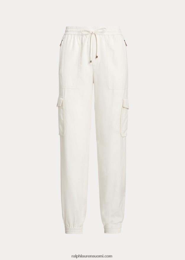 Ralph Lauren naiset twill cargo nilkkahousut 0Z24ZR4293 mascarpone-kermaa