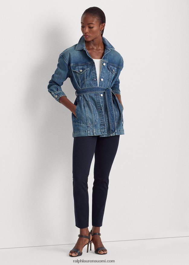 Ralph Lauren naiset venyttävä toimikas laiha housu 0Z24ZR3806 laivasto