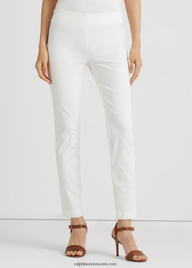 Ralph Lauren naiset venyttävä toimikas laiha housu 0Z24ZR3807 valkoinen