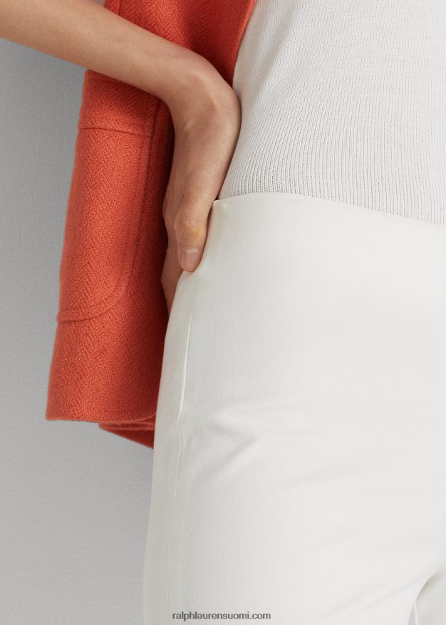 Ralph Lauren naiset venyttävä toimikas laiha housu 0Z24ZR3807 valkoinen