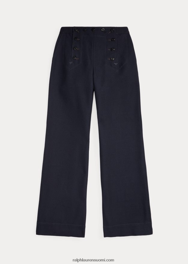 Ralph Lauren naiset villaiset serge-housut 0Z24ZR3659 laivasto