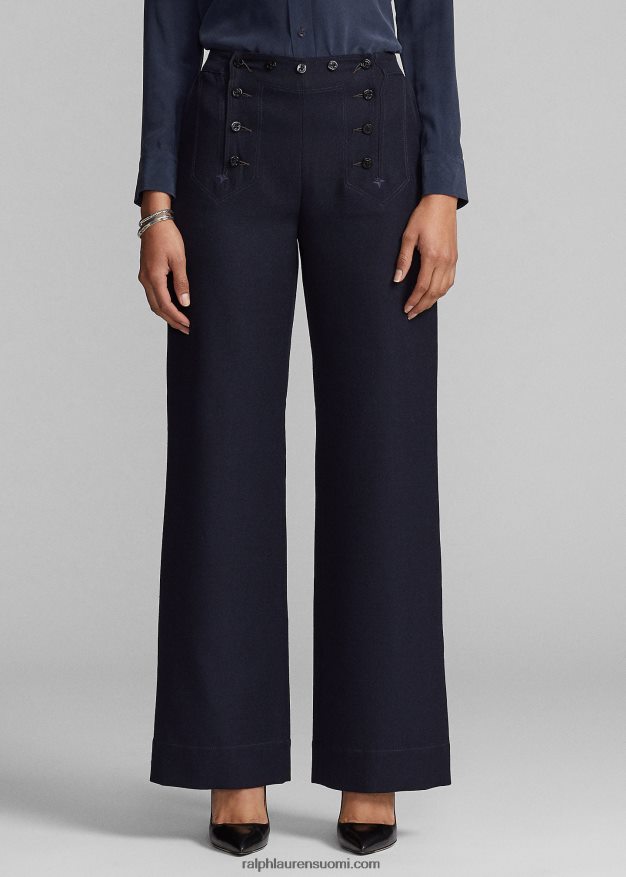 Ralph Lauren naiset villaiset serge-housut 0Z24ZR3659 laivasto