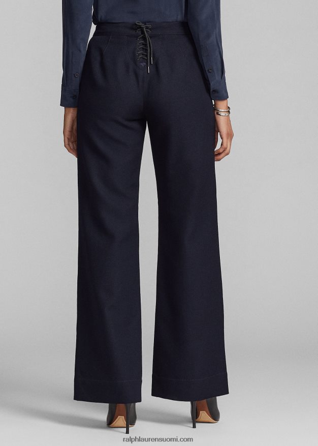 Ralph Lauren naiset villaiset serge-housut 0Z24ZR3659 laivasto
