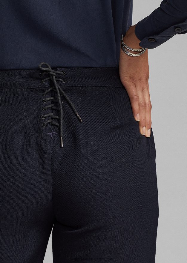 Ralph Lauren naiset villaiset serge-housut 0Z24ZR3659 laivasto