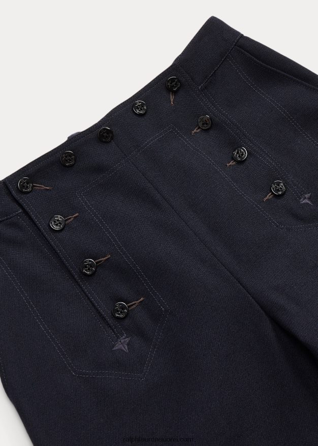 Ralph Lauren naiset villaiset serge-housut 0Z24ZR3659 laivasto