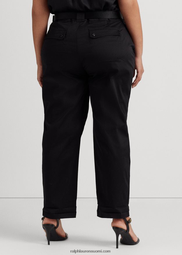 Ralph Lauren naiset vyö satiini cargo housut 0Z24ZR4555 musta