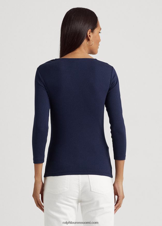 Ralph Lauren naiset rengasetuinen joustinneuletoppi 0Z24ZR4032 hienostunut laivasto