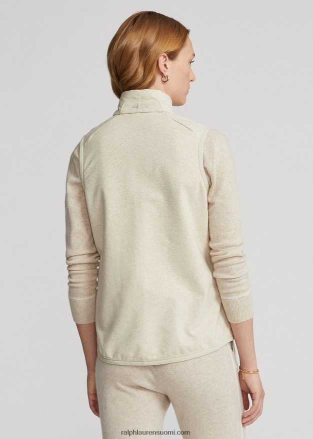 Ralph Lauren naiset froteehihaton täysvetoketjullinen liivi 0Z24ZR3712 hiekka kanerva/sininen