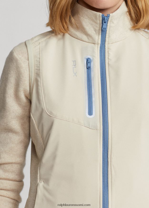 Ralph Lauren naiset froteehihaton täysvetoketjullinen liivi 0Z24ZR3712 hiekka kanerva/sininen