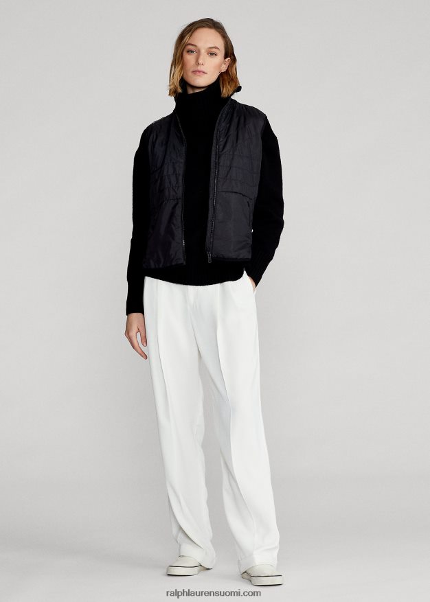 Ralph Lauren naiset hybridi mockneck-vetoketjuliivi 0Z24ZR3752 musta