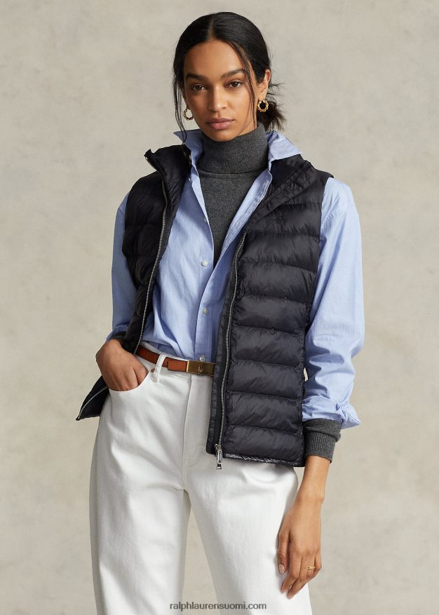 Ralph Lauren naiset pakattava tikattu liivi 0Z24ZR3283 musta