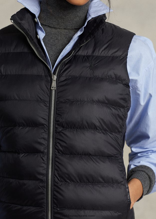 Ralph Lauren naiset pakattava tikattu liivi 0Z24ZR3283 musta