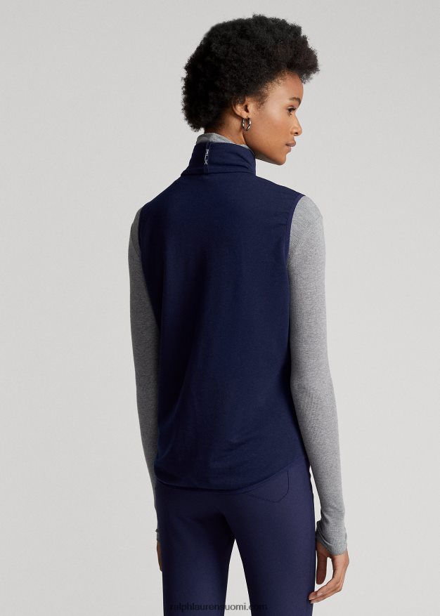 Ralph Lauren naiset tikattu edessä oleva hybridiliivi, jossa on vetoketju 0Z24ZR3755 hienostunut laivasto