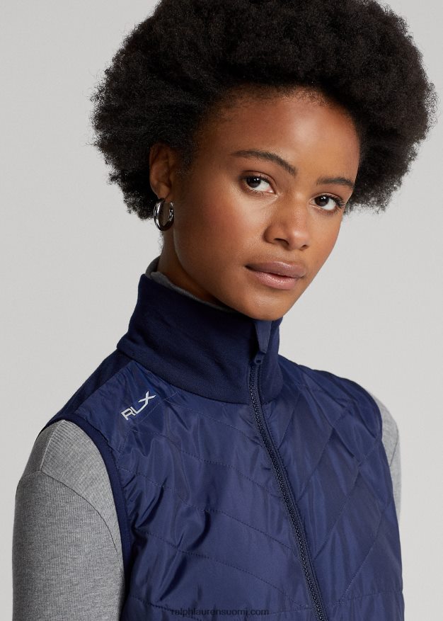 Ralph Lauren naiset tikattu edessä oleva hybridiliivi, jossa on vetoketju 0Z24ZR3755 hienostunut laivasto