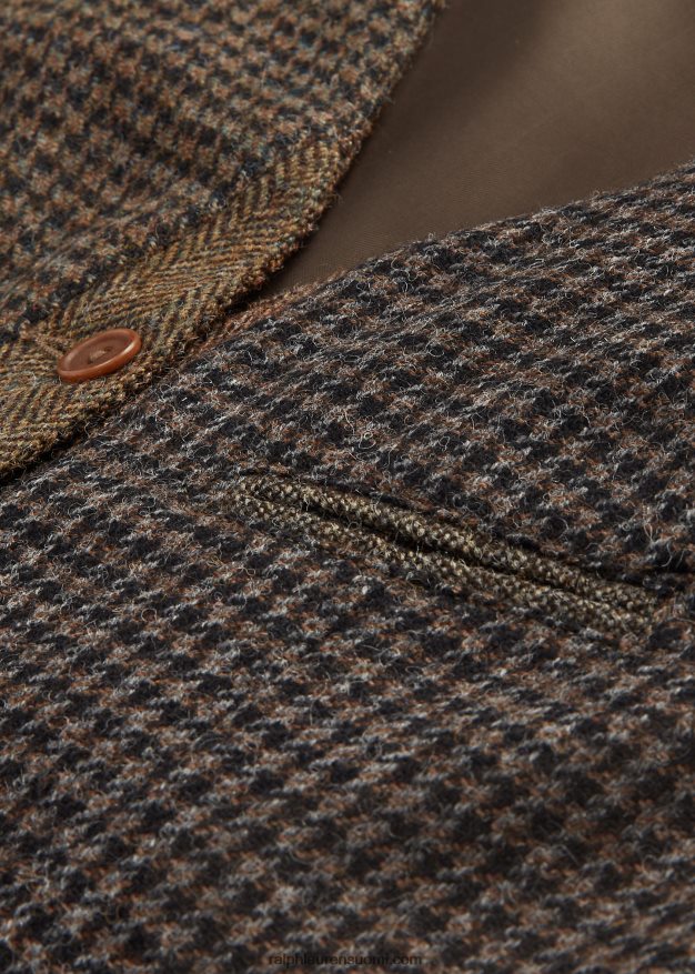Ralph Lauren naiset tilkkutäkki tweed-liivi 0Z24ZR3678 oliivi/hiili/rusketus moni