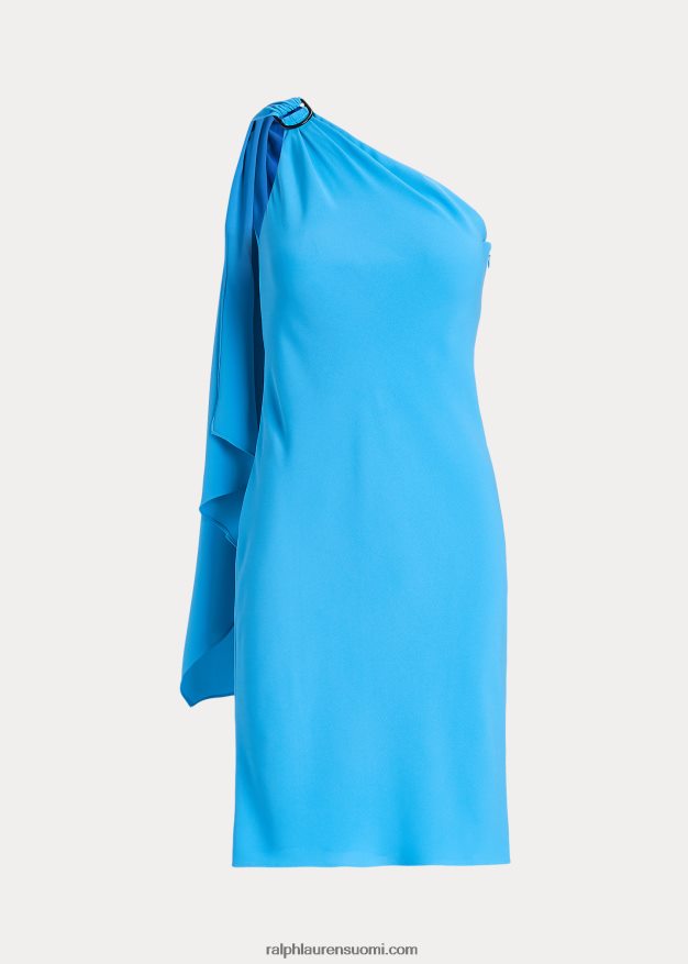 Ralph Lauren naiset Georgette yksiolkainen cocktailmekko 0Z24ZR3899 liekehtivä valtameri