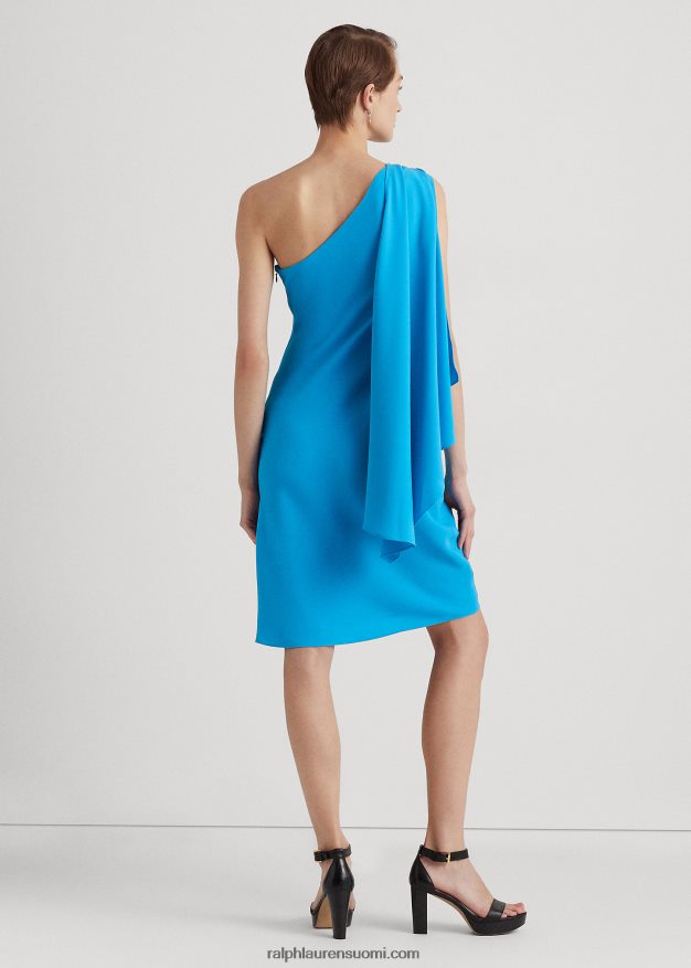 Ralph Lauren naiset Georgette yksiolkainen cocktailmekko 0Z24ZR3899 liekehtivä valtameri