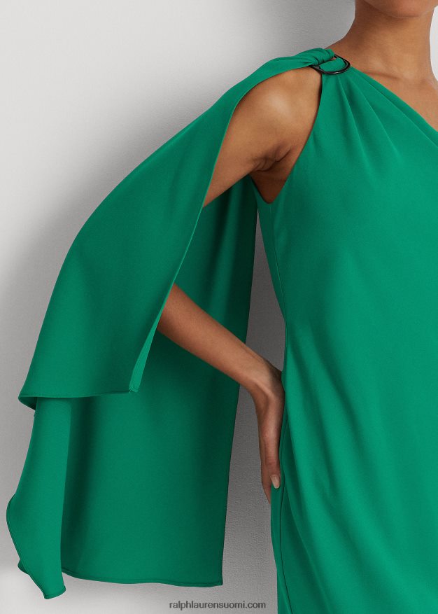 Ralph Lauren naiset Georgette yksiolkainen cocktailmekko 0Z24ZR3901 palmun lehtiä