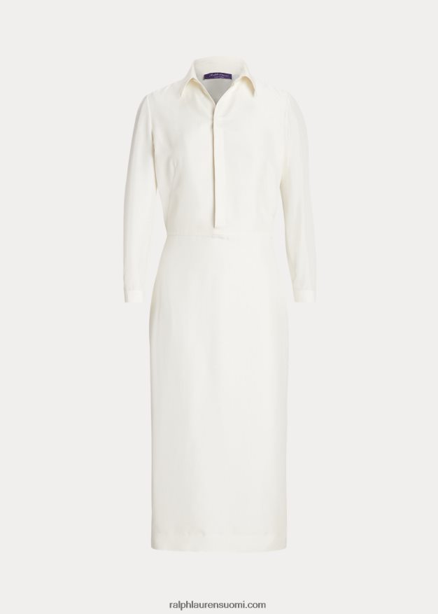 Ralph Lauren naiset Knowles Silk Shantung -päivämekko 0Z24ZR3540 luonnonvalkoinen