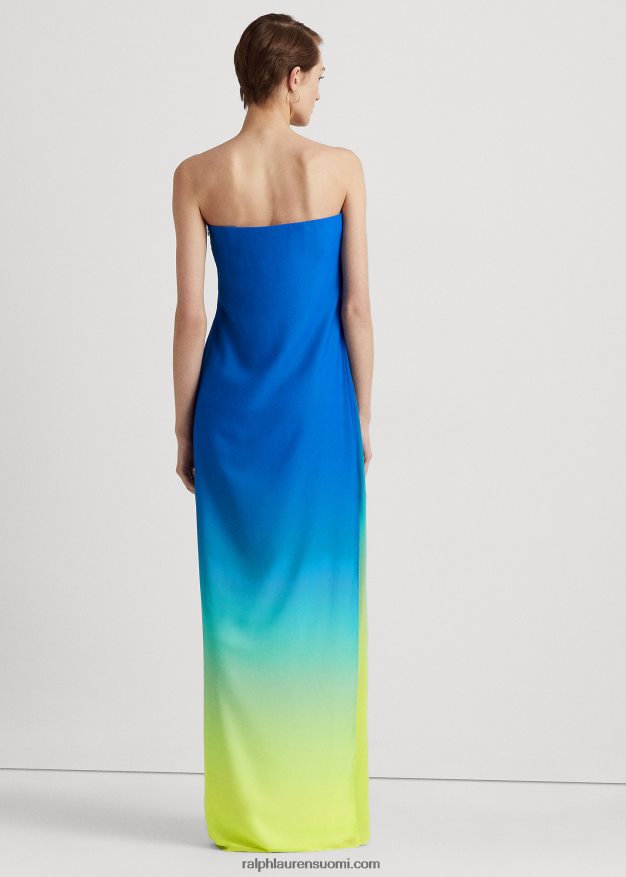 Ralph Lauren naiset Ombre-printti sifonki olkaimeton mekko 0Z24ZR3925