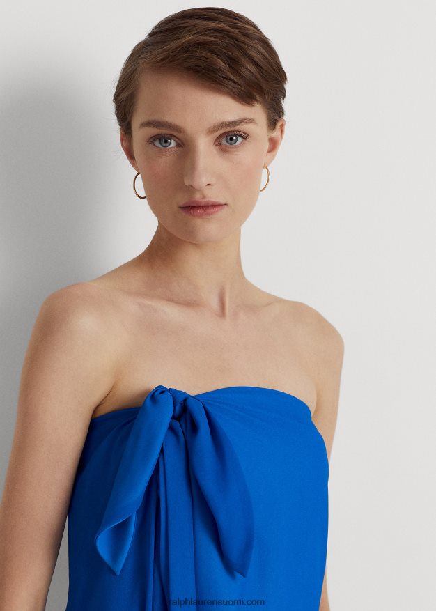 Ralph Lauren naiset Ombre-printti sifonki olkaimeton mekko 0Z24ZR3925