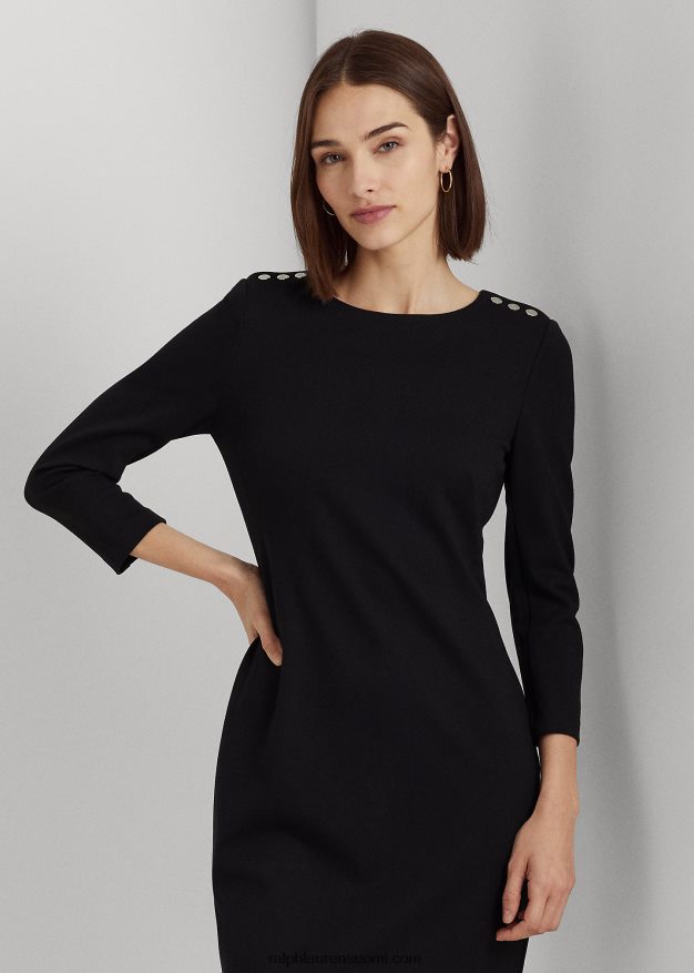 Ralph Lauren naiset Ponte kolmineljänneshihainen mekko 0Z24ZR4179 musta