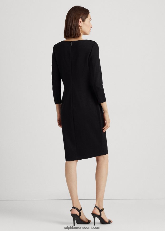 Ralph Lauren naiset Ponte kolmineljänneshihainen mekko 0Z24ZR4179 musta