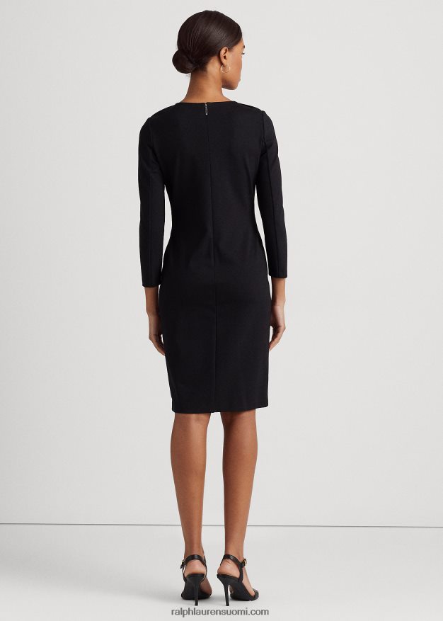 Ralph Lauren naiset Ponte kolmineljänneshihainen mekko 0Z24ZR4481 musta