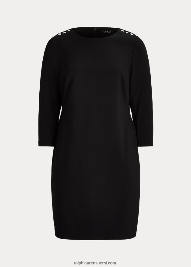 Ralph Lauren naiset Ponte kolmineljänneshihainen mekko 0Z24ZR4721 musta