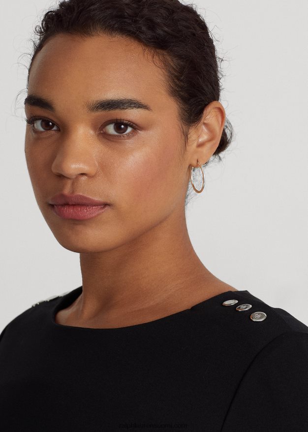 Ralph Lauren naiset Ponte kolmineljänneshihainen mekko 0Z24ZR4721 musta