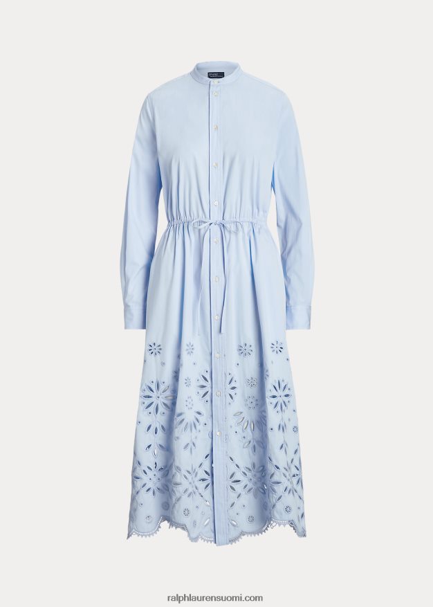 Ralph Lauren naiset brodeerattu puuvillainen paitamekko 0Z24ZR3034 vaaleansininen