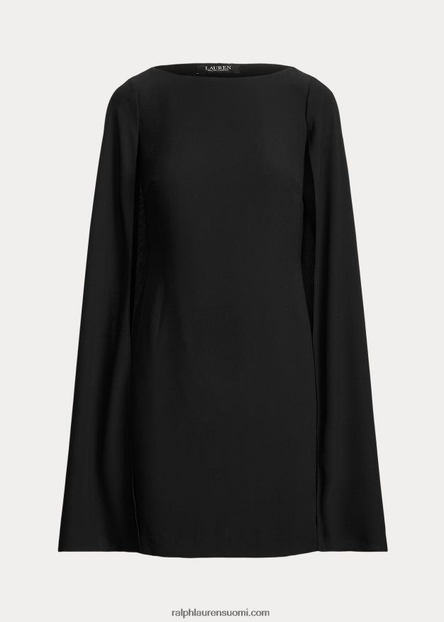 Ralph Lauren naiset cape Georgette cocktailmekko 0Z24ZR3790 musta