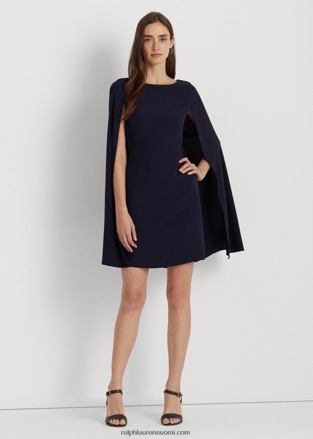 Ralph Lauren naiset cape Georgette cocktailmekko 0Z24ZR3791 majakan laivasto
