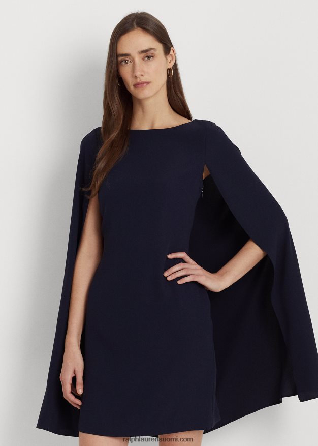 Ralph Lauren naiset cape Georgette cocktailmekko 0Z24ZR3791 majakan laivasto