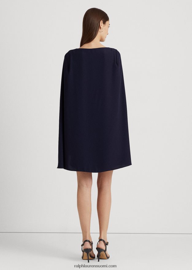 Ralph Lauren naiset cape Georgette cocktailmekko 0Z24ZR3791 majakan laivasto