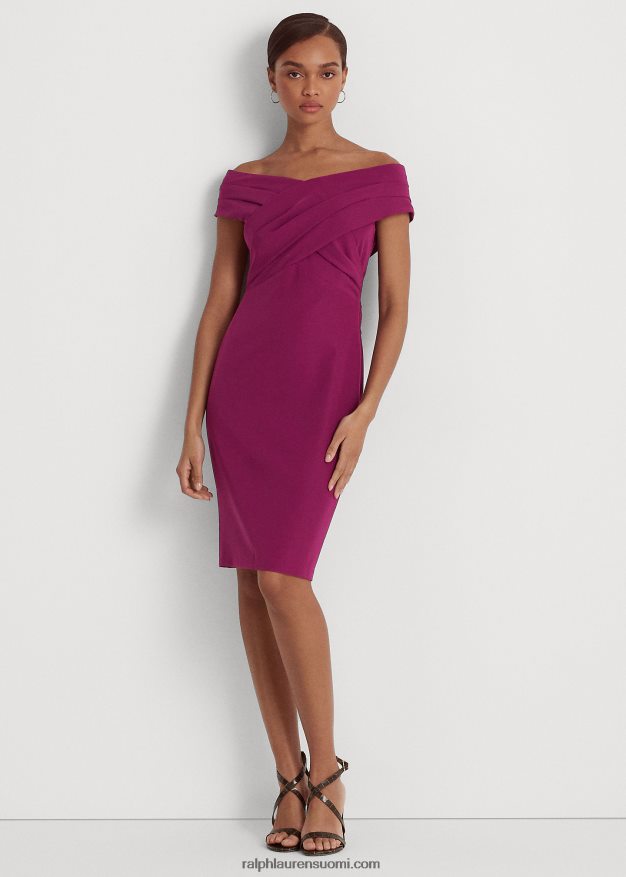 Ralph Lauren naiset crepe off-the-shoulder cocktail-mekko 0Z24ZR3803 luumu kaspia