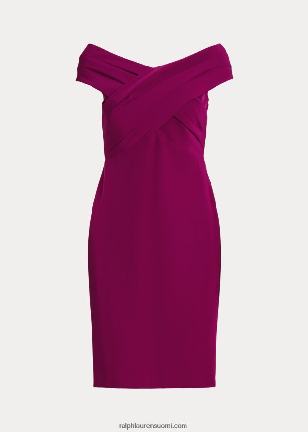Ralph Lauren naiset crepe off-the-shoulder cocktail-mekko 0Z24ZR3803 luumu kaspia