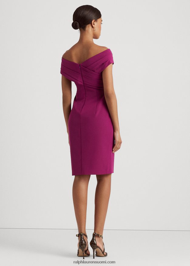 Ralph Lauren naiset crepe off-the-shoulder cocktail-mekko 0Z24ZR3803 luumu kaspia