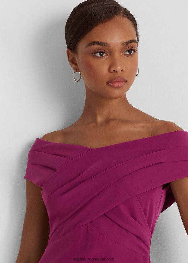 Ralph Lauren naiset crepe off-the-shoulder cocktail-mekko 0Z24ZR3803 luumu kaspia